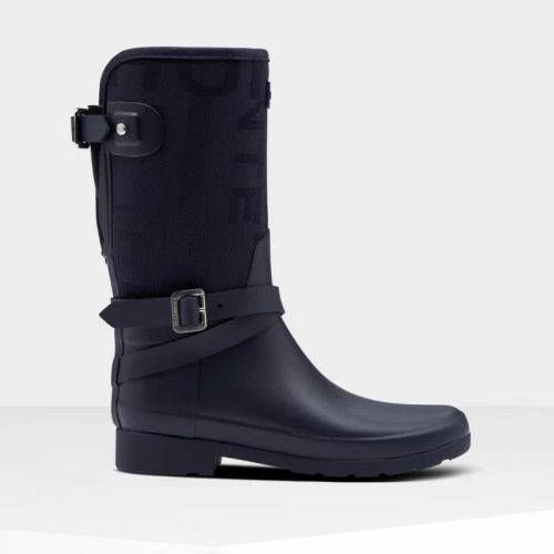 Hunter Refined Slim Fit Adjustable Jacquard Short Wellies (T821Q) Ireland
